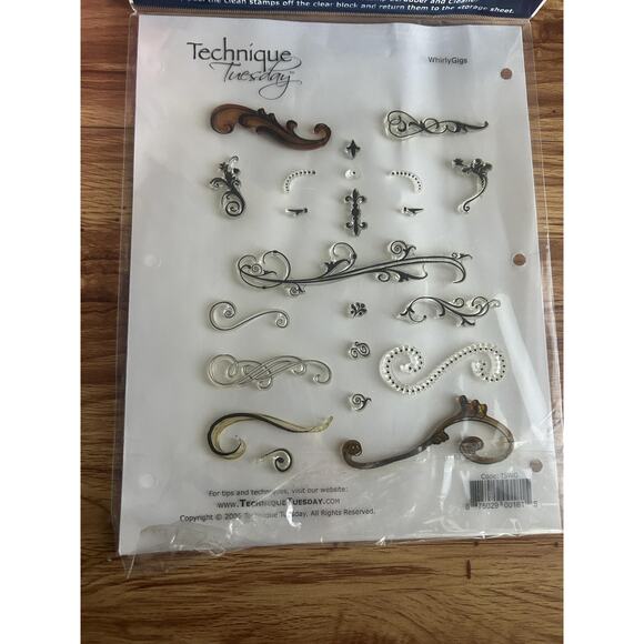 Autumn Leaves Clear Stamps Flourishes v2 Rhonna Farrer Technique Tuesday WhirlyG - Picture 7 of 16